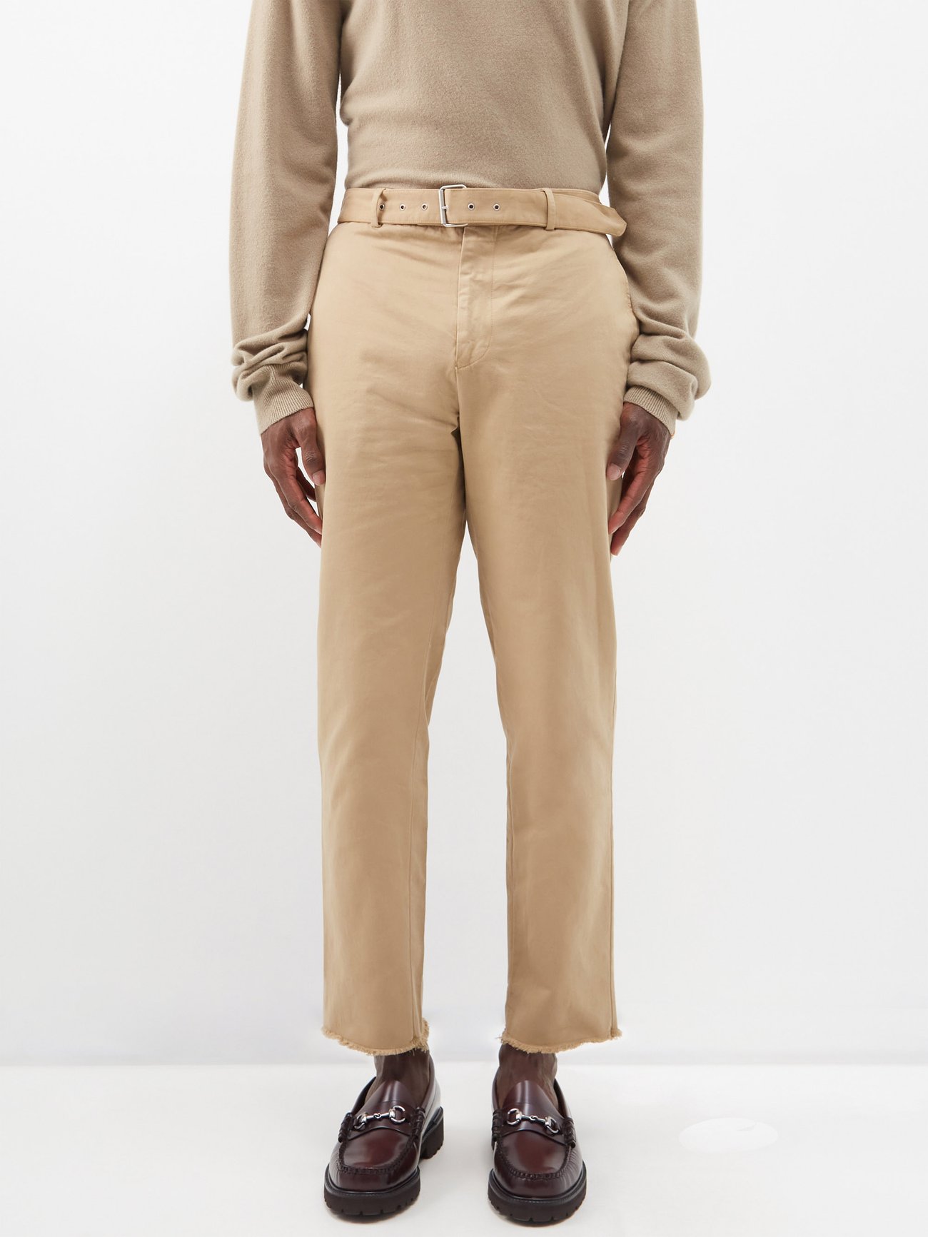 Owen garment-dyed organic cotton-blend trousers