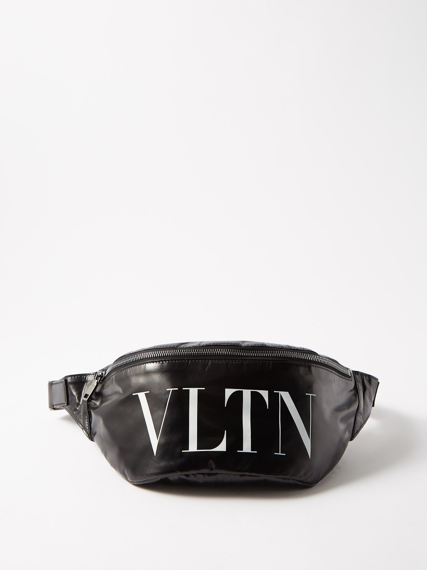 Black VLTN-logo smooth leather belt | Valentino | US