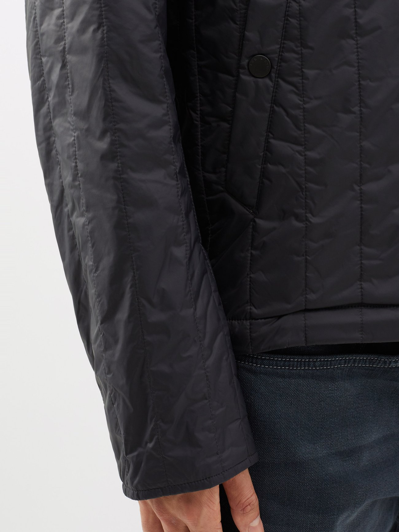 Asher zip-front quilted-shell jacket