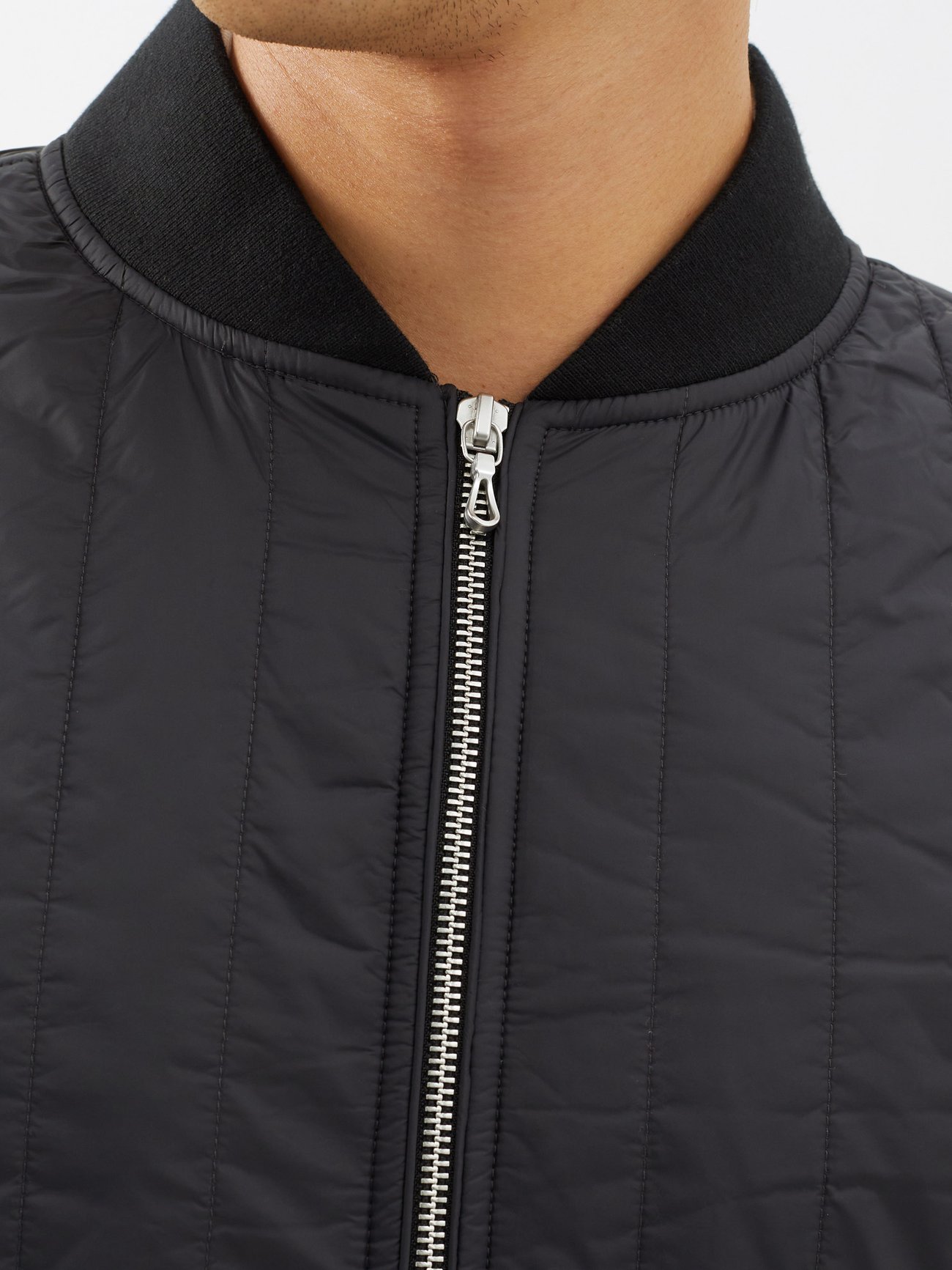 Asher zip-front quilted-shell jacket