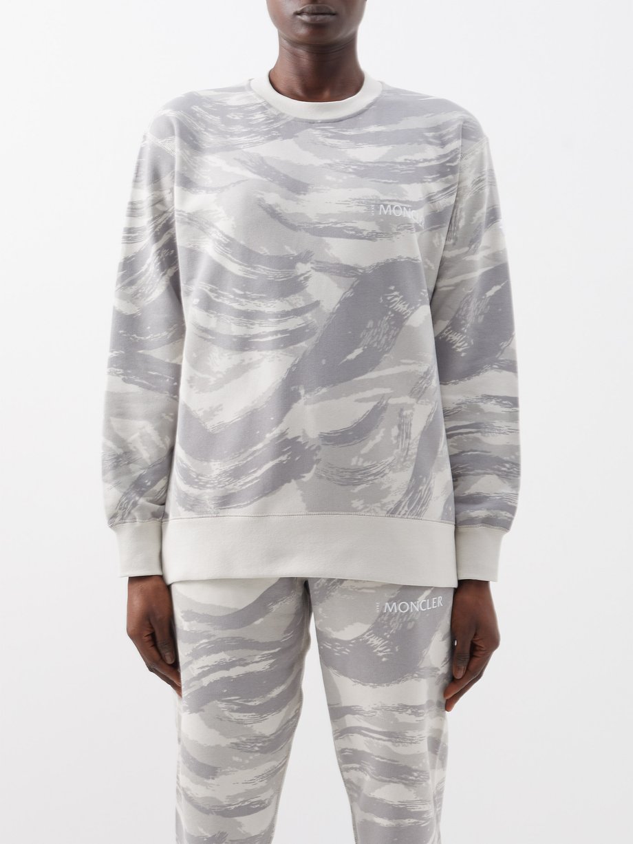 blæse hul Uventet Lånte Grey Logo-print cotton-jersey sweatshirt | Moncler Genius | MATCHESFASHION  US