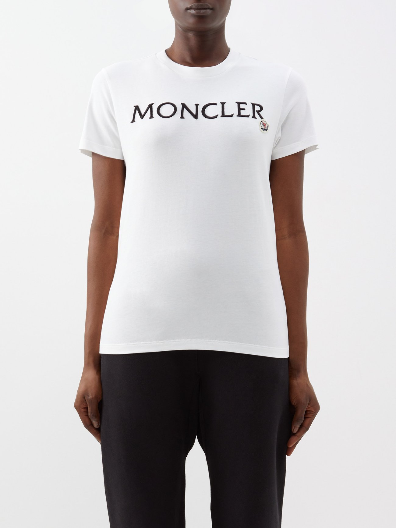 Bank Morse code afstand White Logo-embroidered cotton-jersey T-shirt | Moncler | MATCHESFASHION US