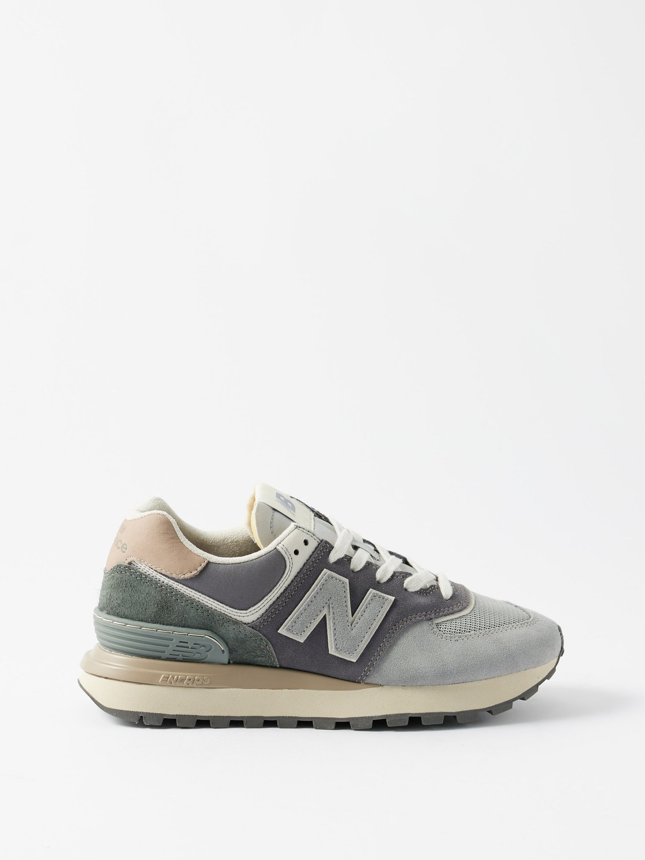 Grey 574 suede, leather and mesh trainers | New Balance | MATCHESFASHION UK
