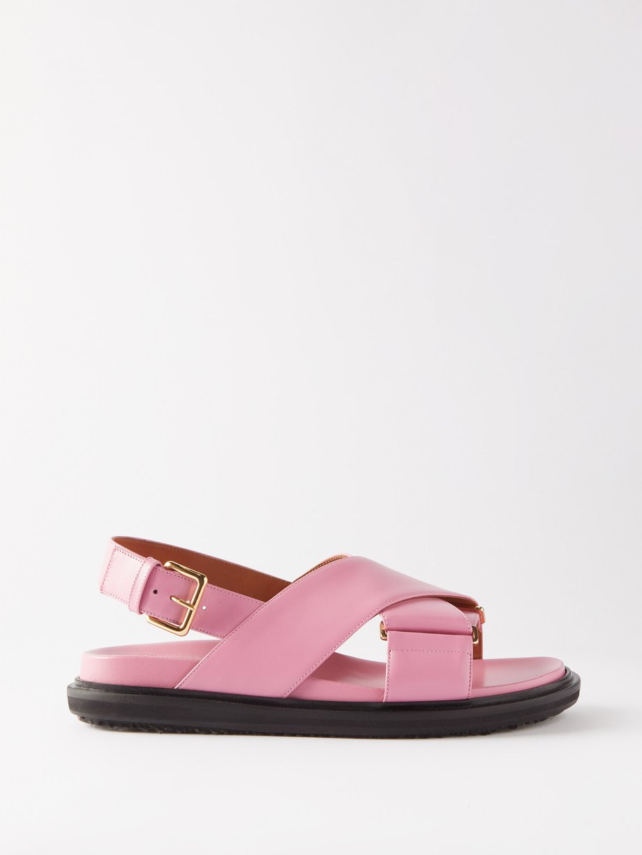 마르니 샌들 Marni Pink Fussbett leather sandals