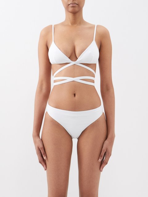 White The Wrap triangle bikini top, Matteau