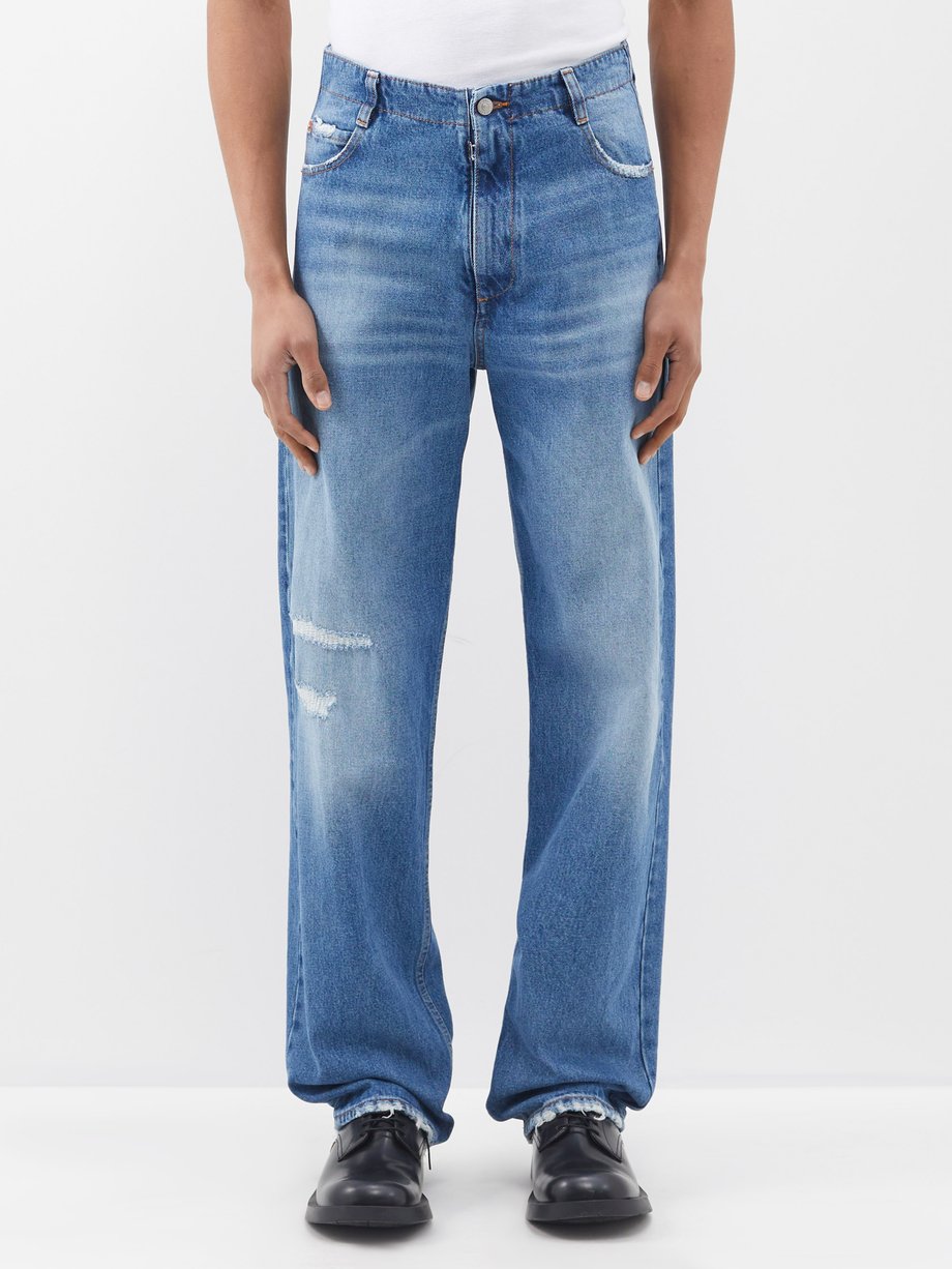 Blue Distressed denim jeans | MM6 Maison Margiela | MATCHESFASHION US