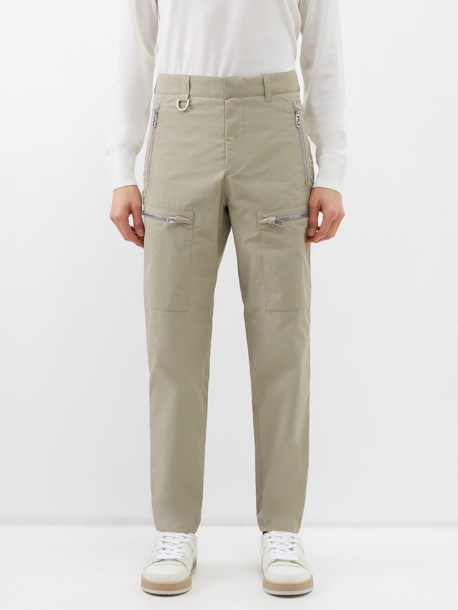 Beige Cotton-blend cargo trousers, Valentino Garavani