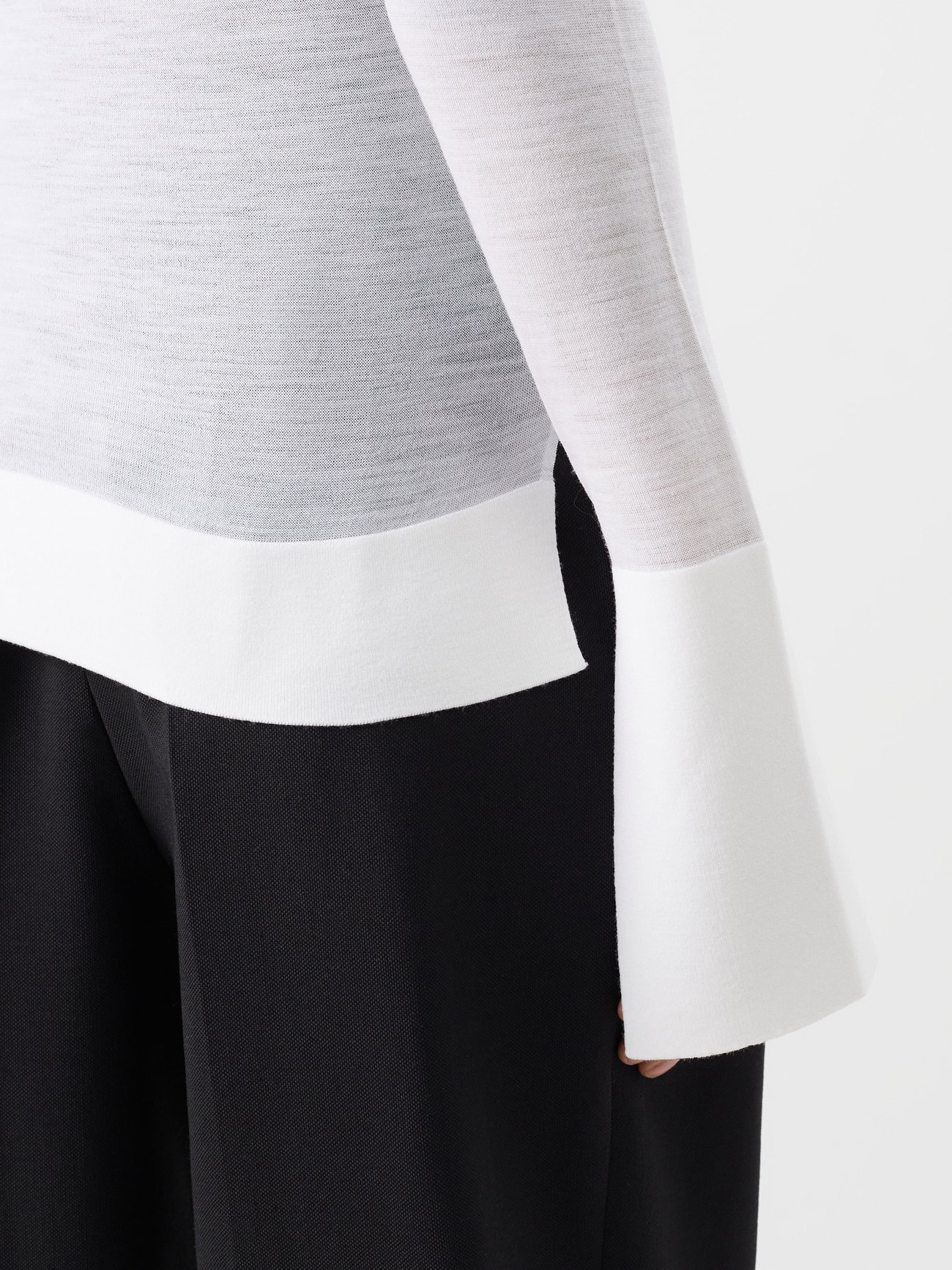 Neutral Sheer-bodice cotton-blend sweater | Jil Sander | MATCHES UK