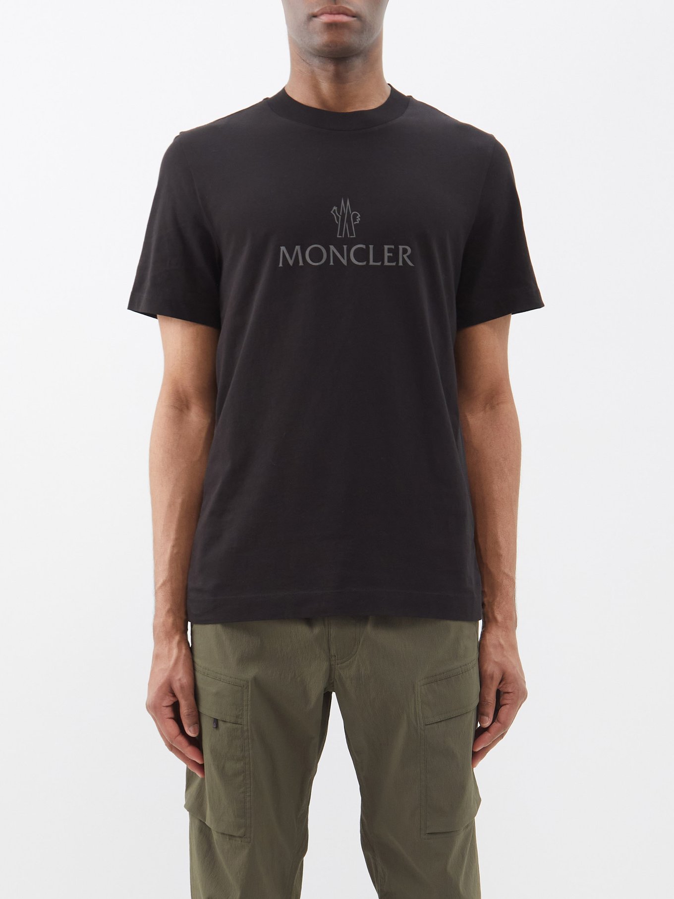 M 美品 MONCLER リブロゴ Tシャツ-