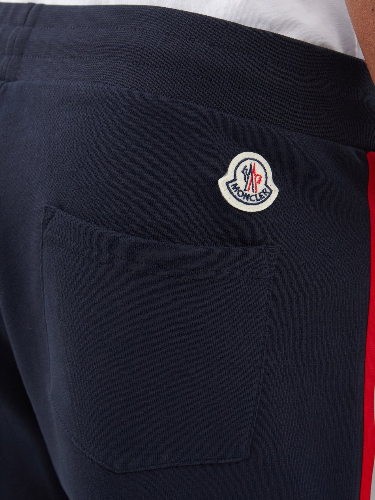 White Logo-stripe cotton-jersey track top, Moncler