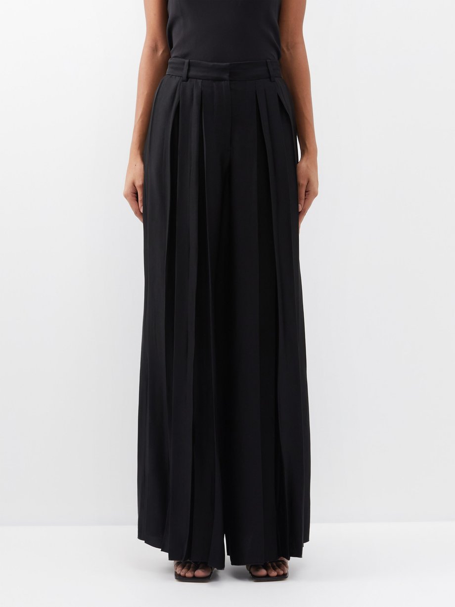 DropWaist Pleated Crepe Trouser in Trousers  Vince