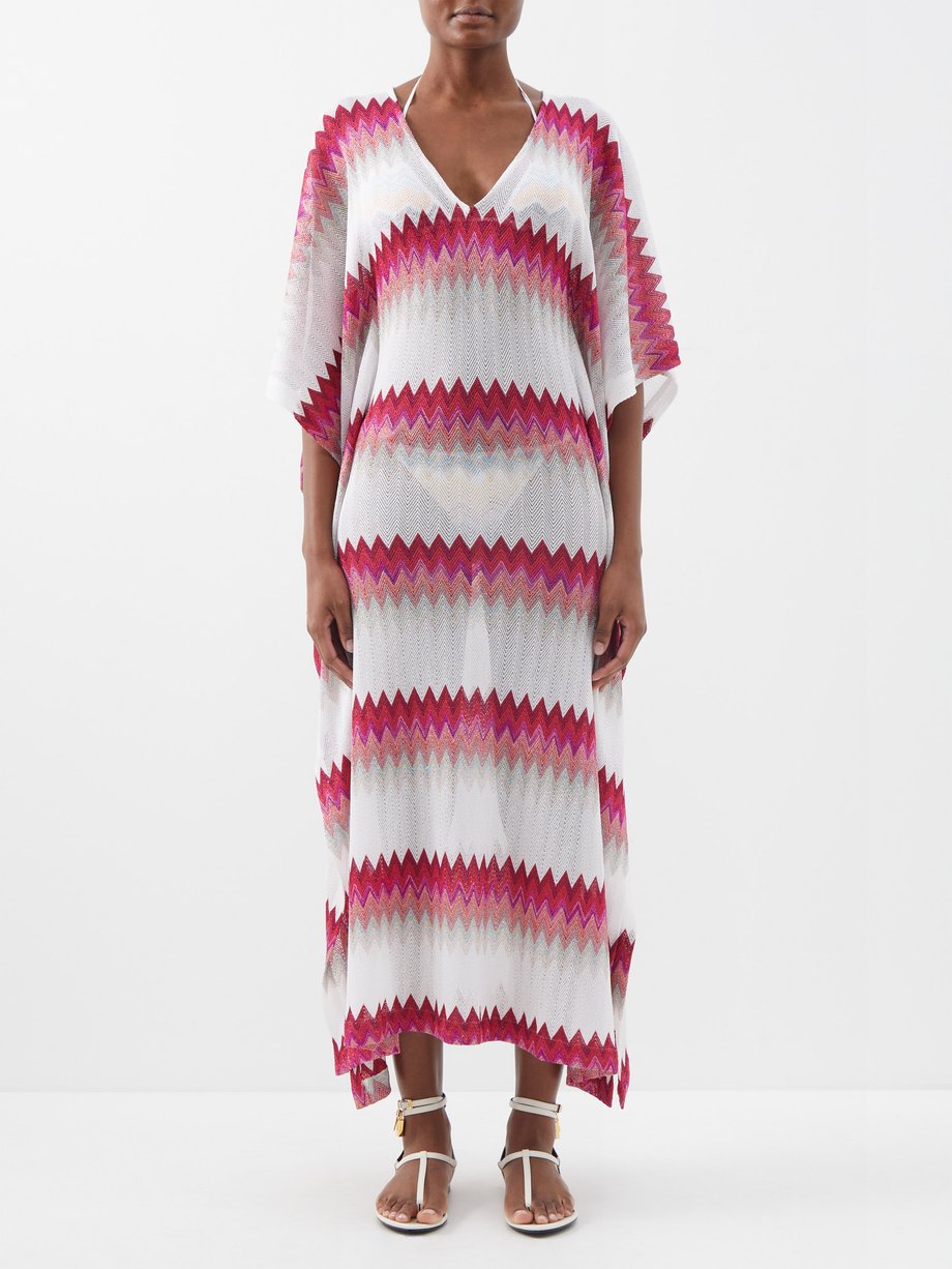 White Zigzag crochet-knit kaftan | Missoni | MATCHES UK