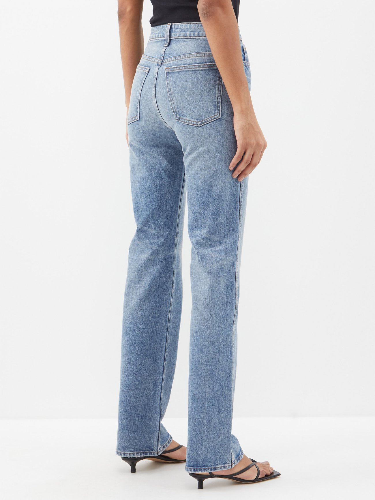 Blue Danielle high-rise straight-leg jeans, Khaite
