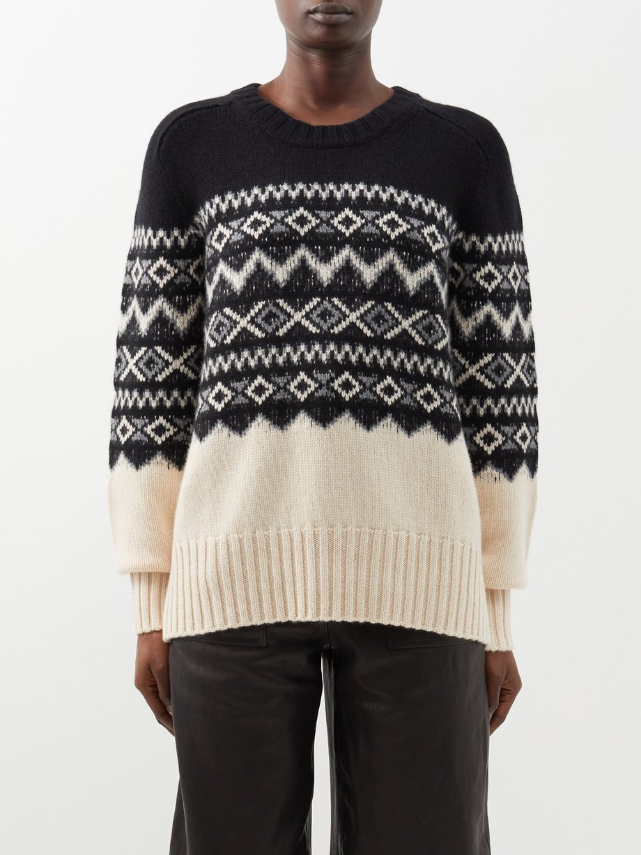 Black Mae Fair Isle cashmere sweater | Khaite | MATCHESFASHION UK