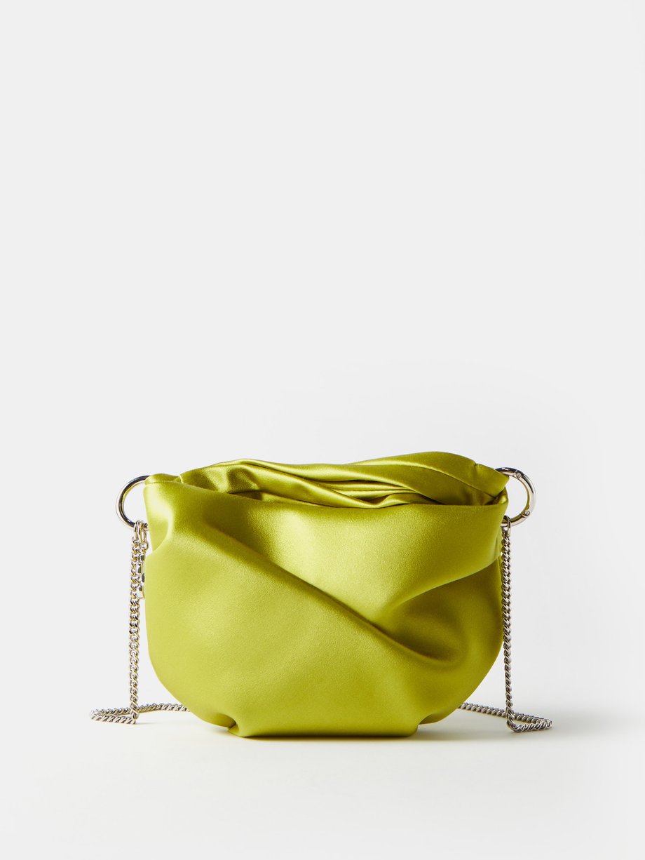 Green Bonny satin clutch bag | Jimmy Choo | MATCHESFASHION US
