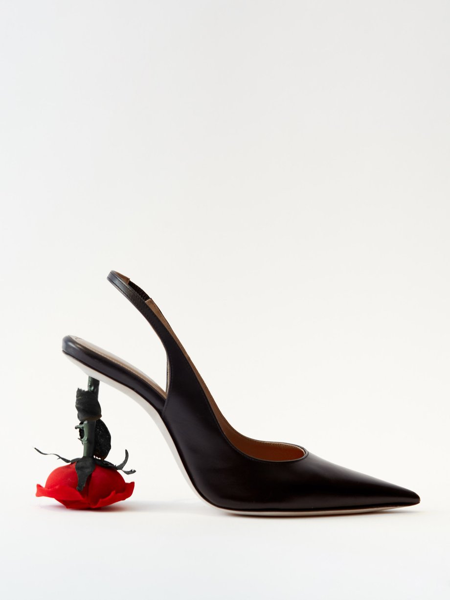 Black Rose-heel 100 slingback leather pumps | LOEWE | MATCHESFASHION UK