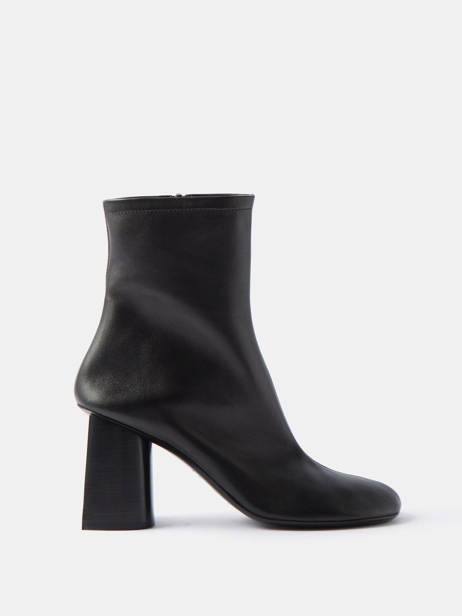 Black Glove 80 inverted-heel leather ankle boots | Balenciaga | MATCHES UK