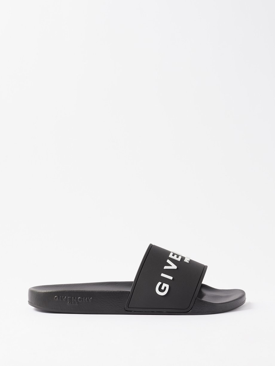 Black Logo-embossed rubber slides | Givenchy | MATCHESFASHION UK