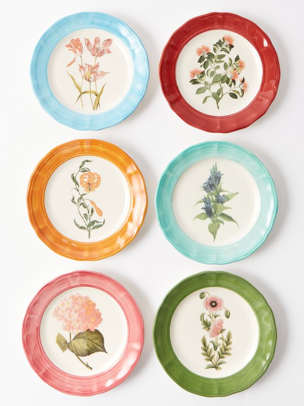 Les Ottomans Set of six Garden Sultan ceramic side plates