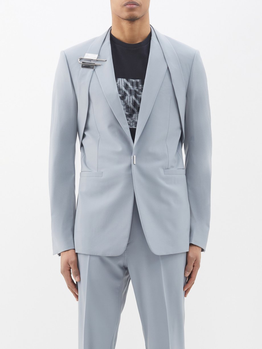 Givenchy ジバンシィ ハーネス ウールブレンド スーツジャケット グレー｜MATCHESFASHION（マッチズファッション)
