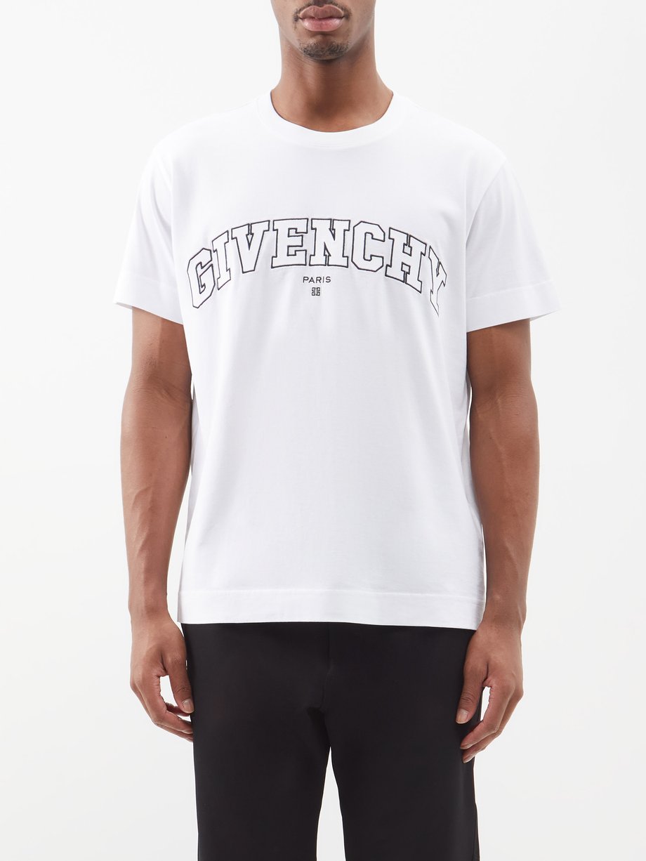 White Varsity logo-embroidered cotton T-shirt | Givenchy ...