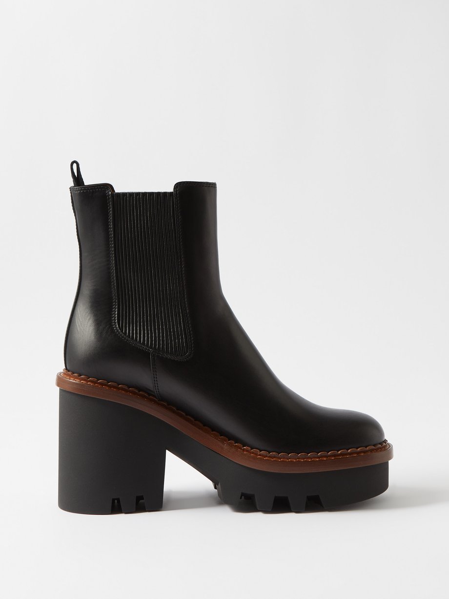 Black Owena leather Chelsea boots | Chloé | MATCHESFASHION US