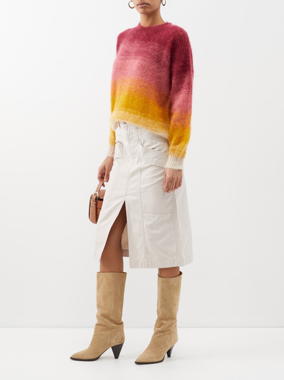 slot binding scrapbog White Prime high-rise cotton-blend midi skirt | Isabel Marant Étoile |  MATCHESFASHION US
