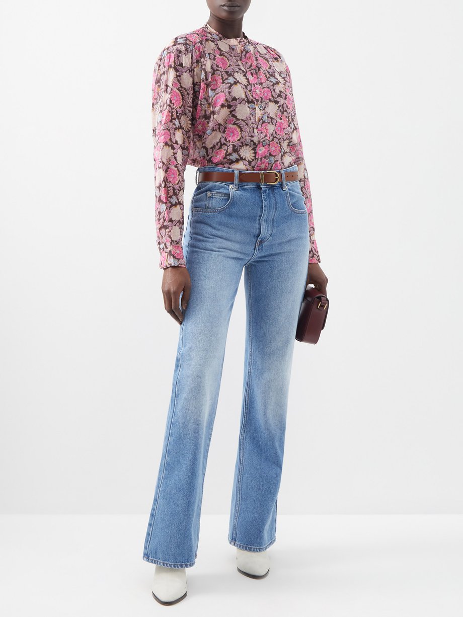 Pink Mexika floral-print cotton blouse | Marant Etoile | MATCHESFASHION UK