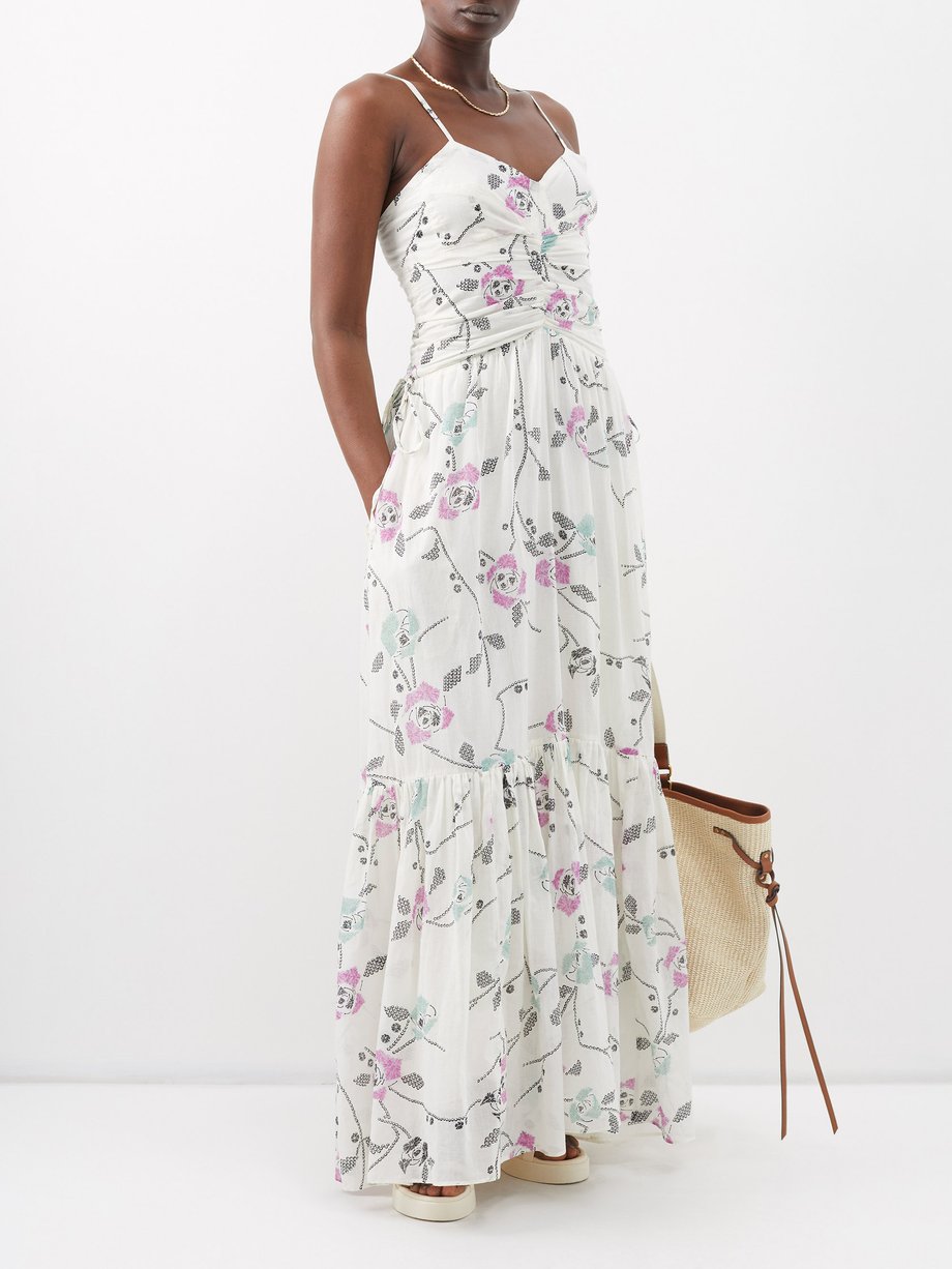 이자벨 마랑 원피스 Isabel Marant EEtoile White Giana floral-print cotton maxi dress