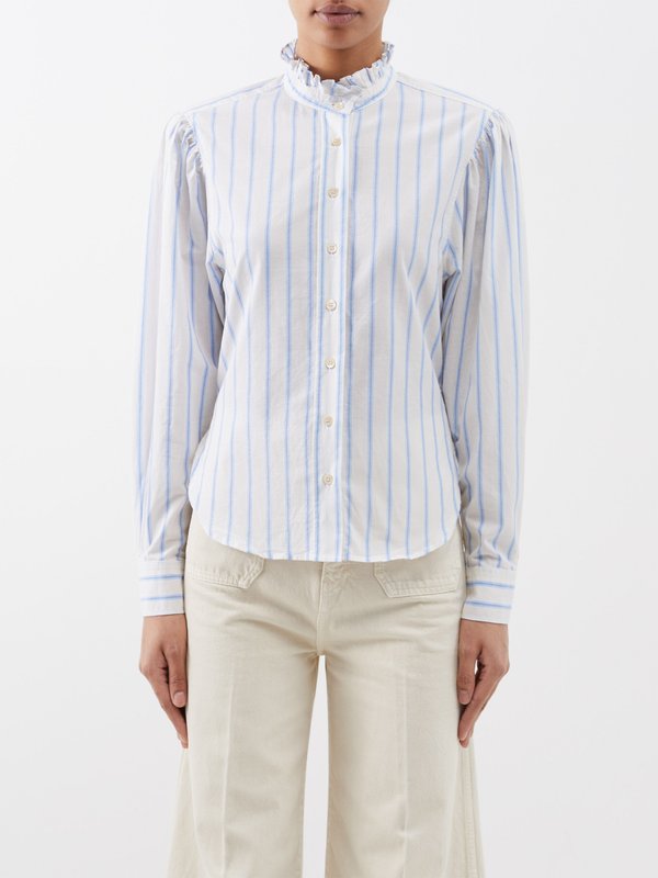 Marant Etoile Jancis striped cotton-poplin blouse
