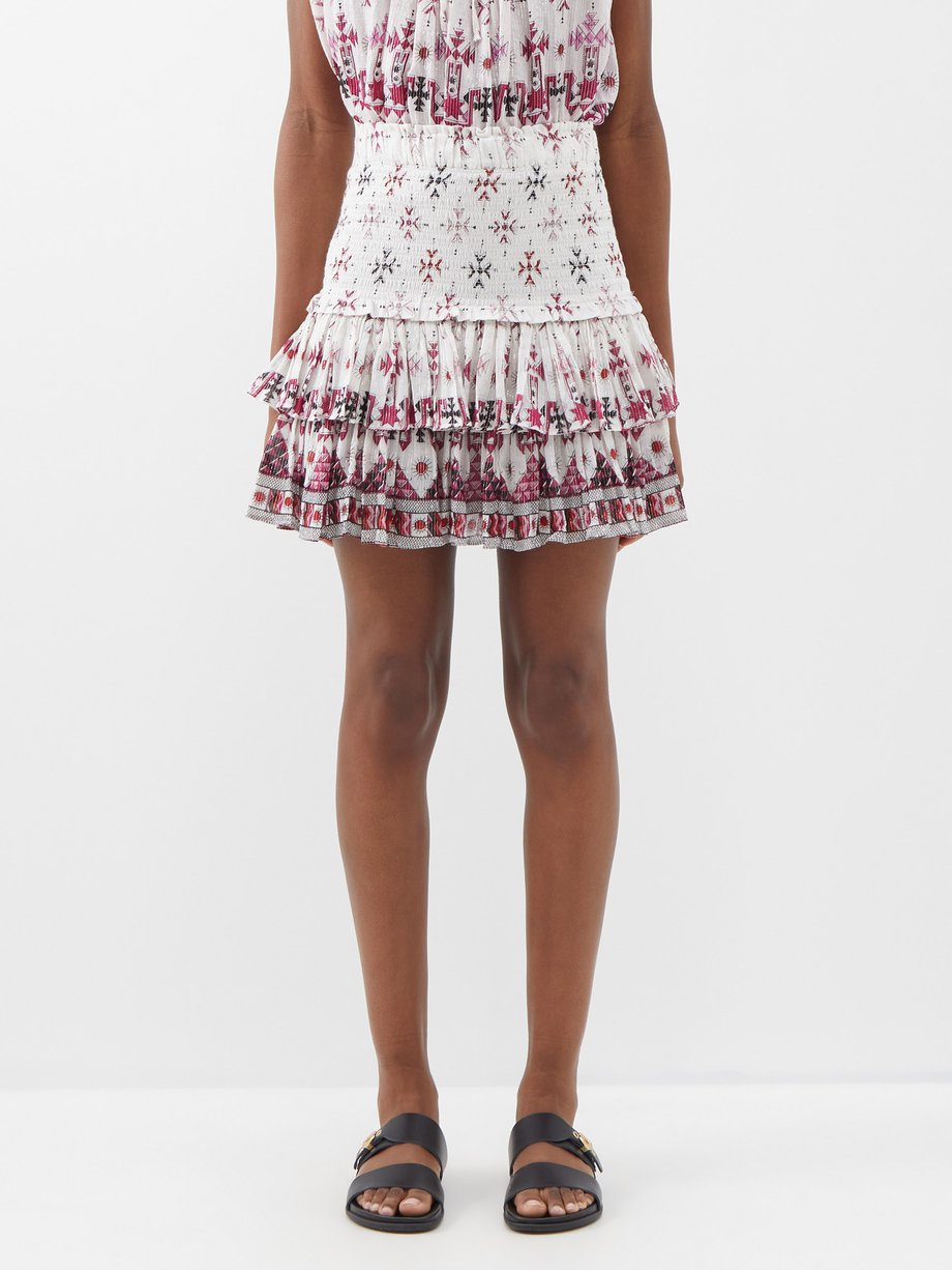 Marant Etoile Naomi tiered cotton-blend mini skirt