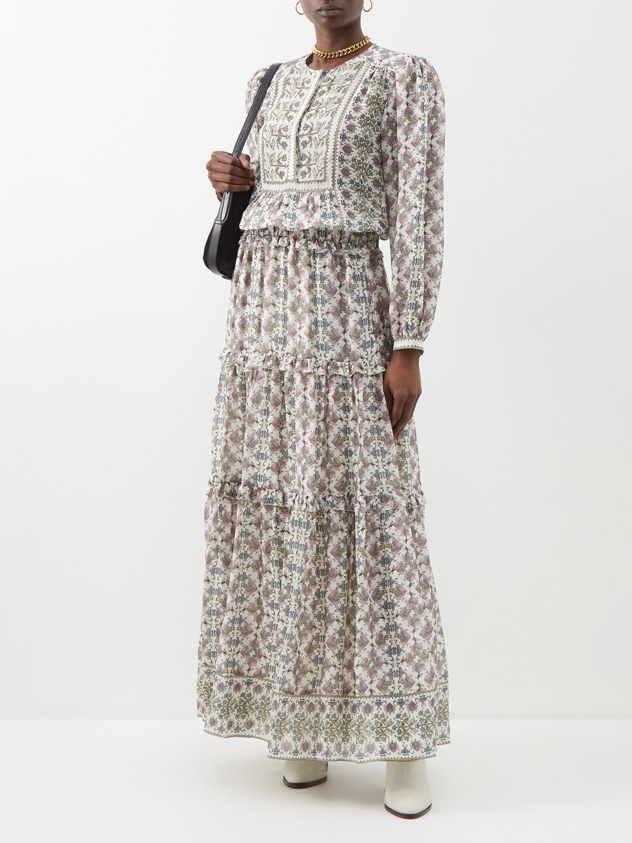 Foragt Permanent fortvivlelse White Mafezia floral-print silk maxi dress | Isabel Marant | MATCHESFASHION  UK