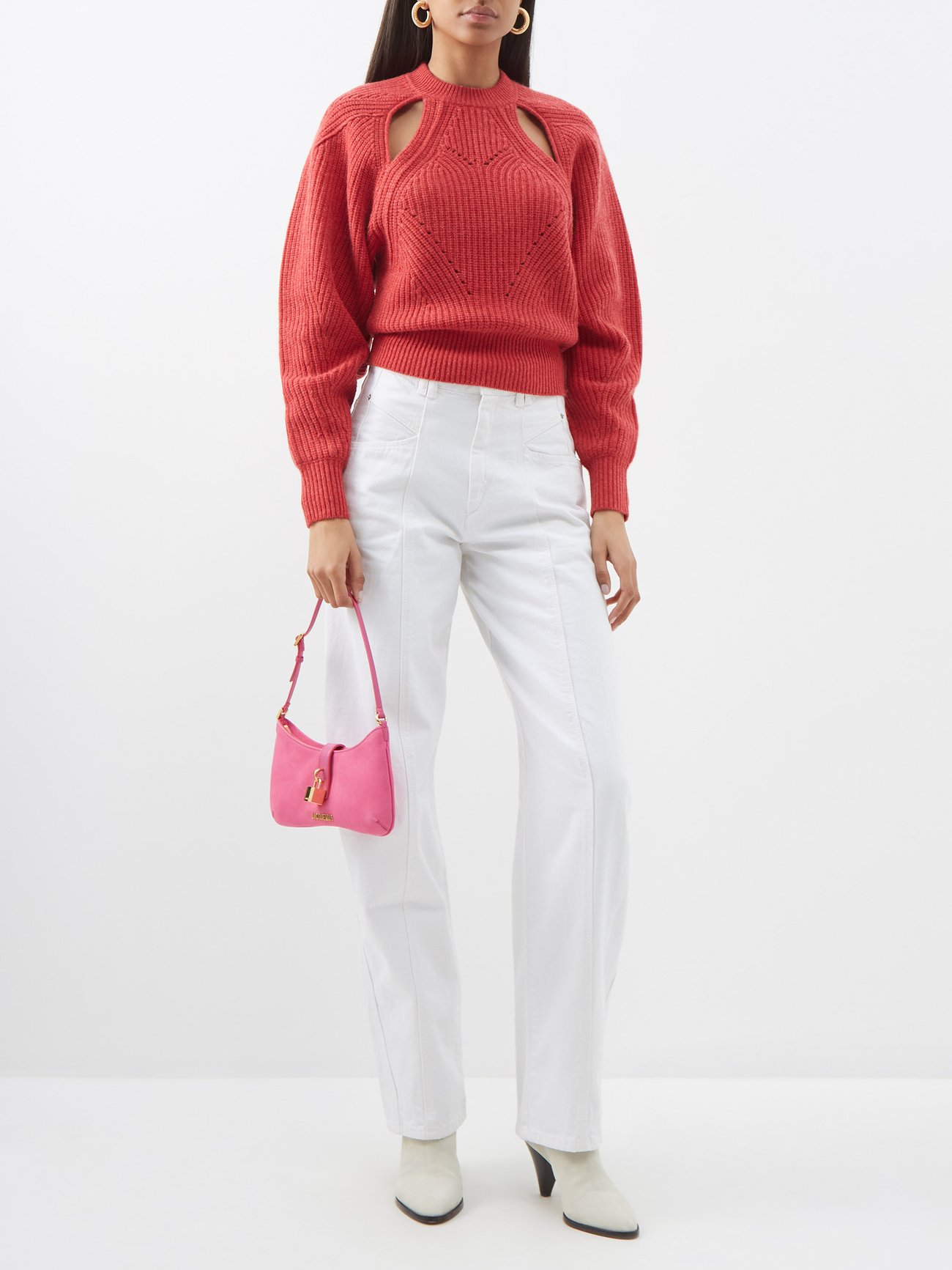 Red Palma cutout ribbed wool-blend sweater | Isabel Marant | MATCHES UK