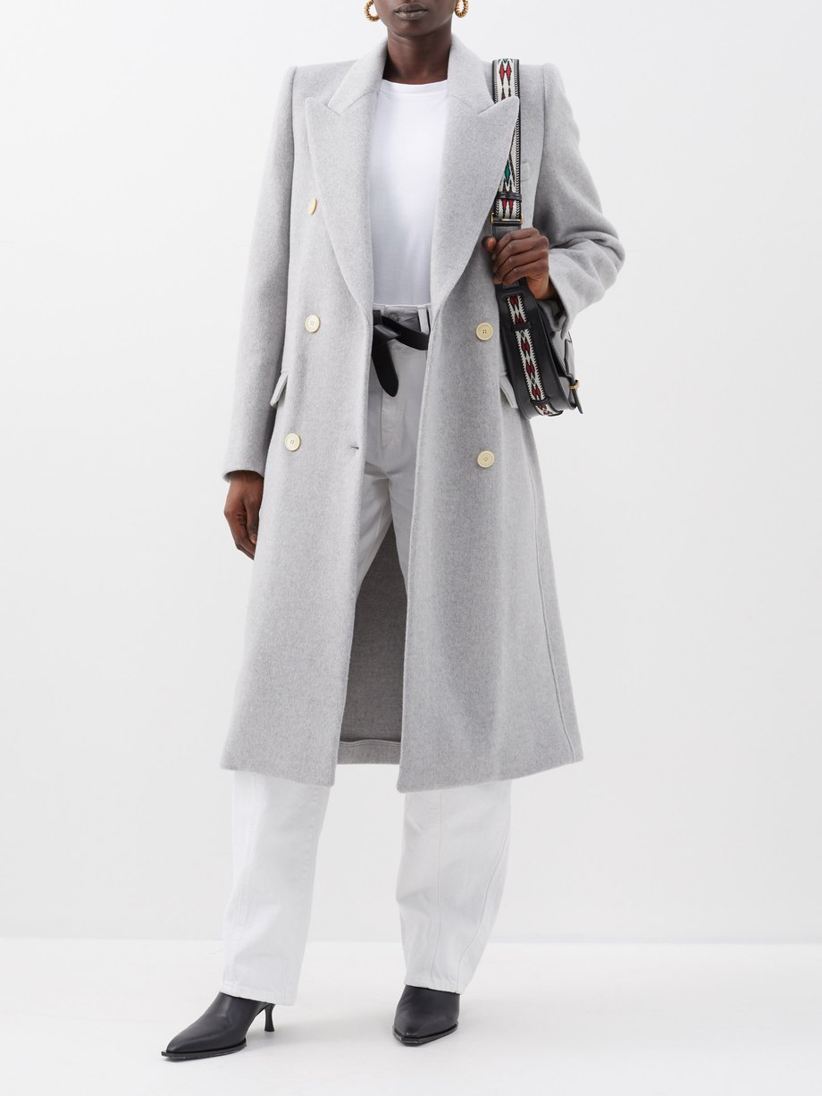 Grey Enarryli double-breasted wool-blend coat | Isabel Marant ...