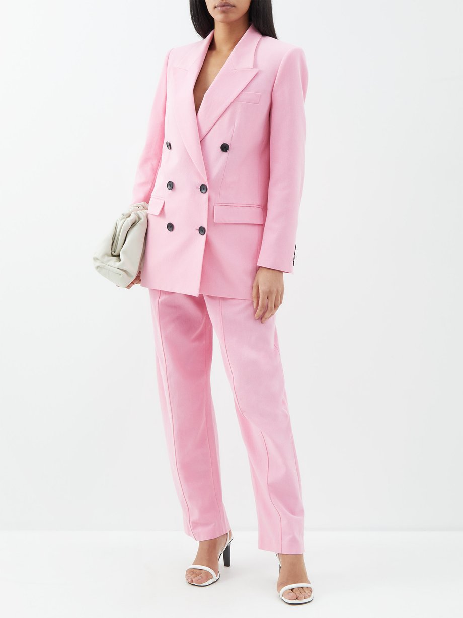Pink Nevim double-breasted crepe jacket | Isabel Marant | MATCHESFASHION UK
