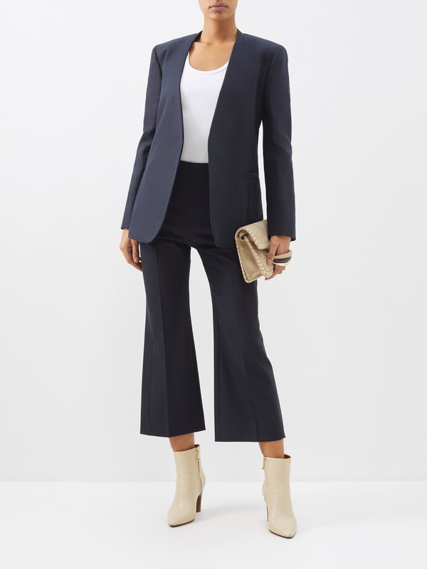 Chloé Cropped flared wool-blend tailored trousers