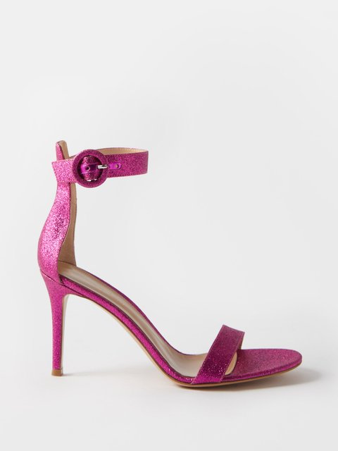 Pink Portofino 85 suede sandals Gianvito Rossi MATCHES UK