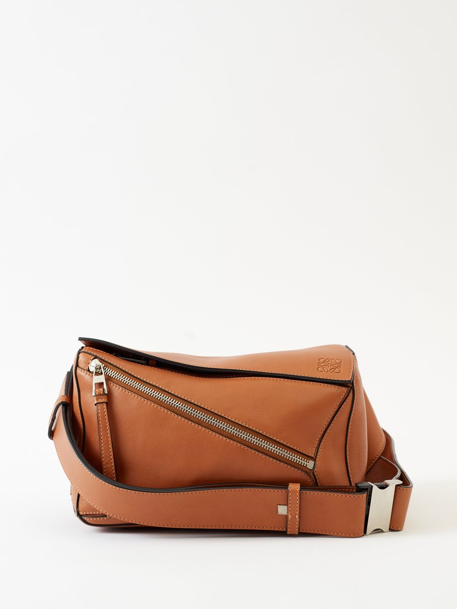 Tan Puzzle leather cross body bag LOEWE MATCHES UK