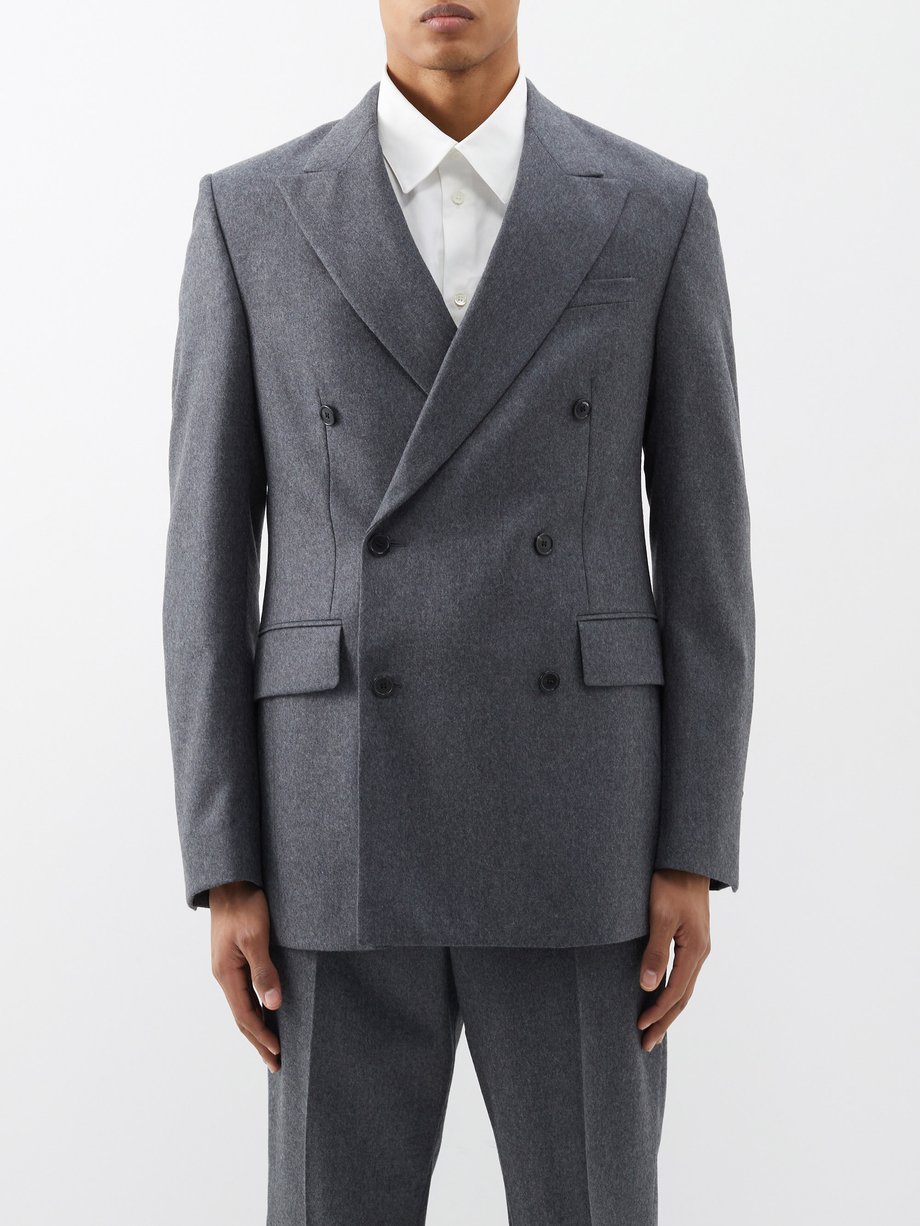 Grey Double-breasted wool suit jacket | LOEWE | MATCHESFASHION UK