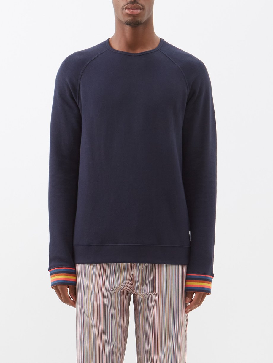 Blue Artist Stripe cotton-jersey pyjama top, Paul Smith