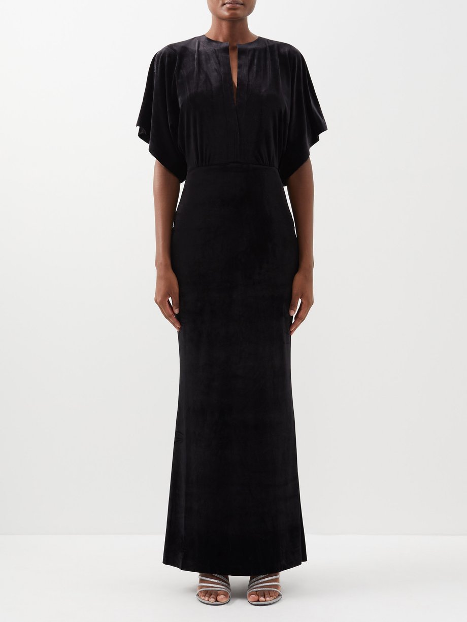Black Obie velvet gown | Norma Kamali | MATCHESFASHION US