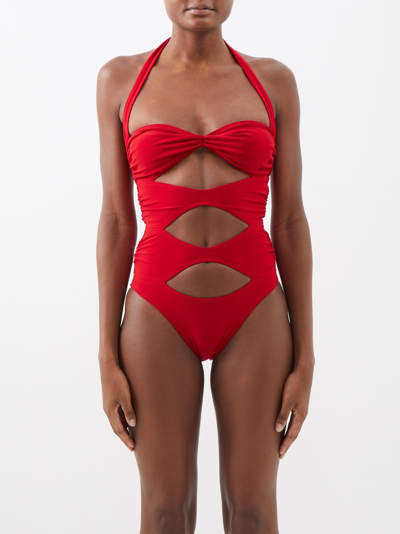 NORMA KAMALI Mio one-shoulder cutout swimsuit