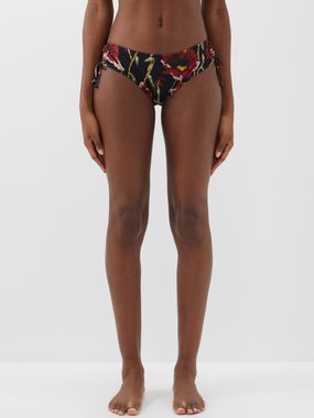 Black Diana shirred-sarong bikini briefs, Norma Kamali