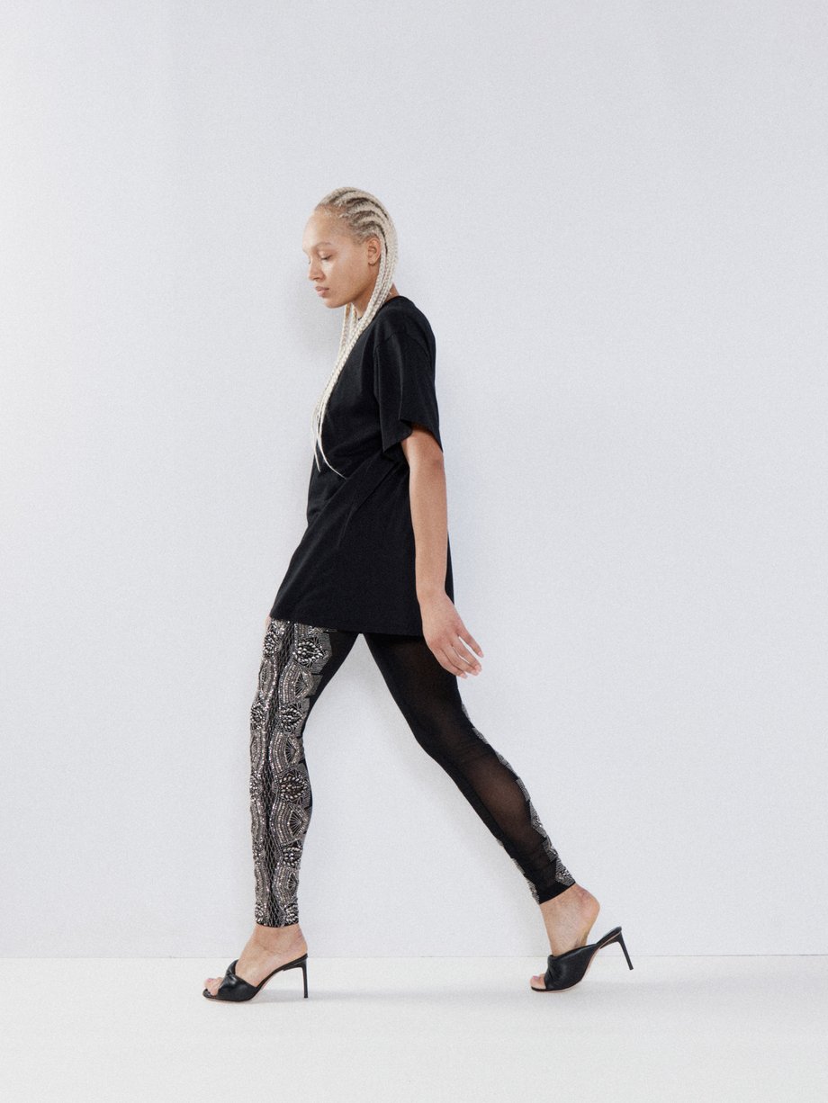 Isabel Marant Sequin-embellished Leggings in Black | Lyst