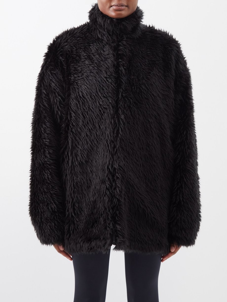Black Faux-fur jacket | Balenciaga | MATCHESFASHION