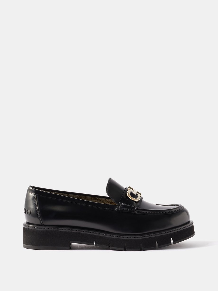 Black Ofelia leather loafers | Salvatore Ferragamo | MATCHESFASHION UK