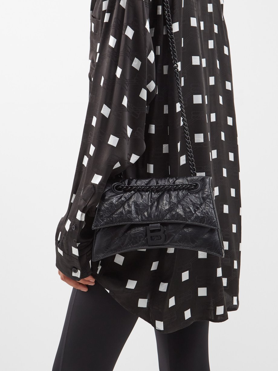 Black Crush S quilted creased-leather shoulder bag