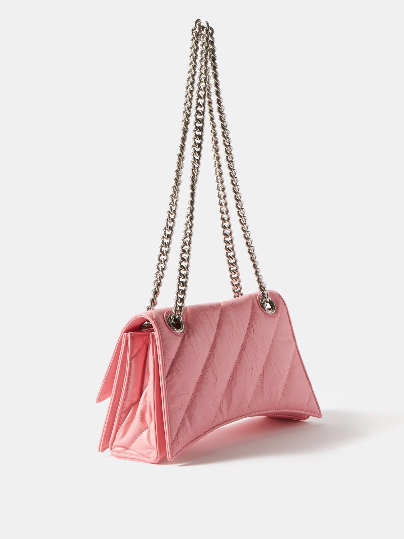 Crush Mini Quilted Leather Crossbody Bag in Pink - Balenciaga