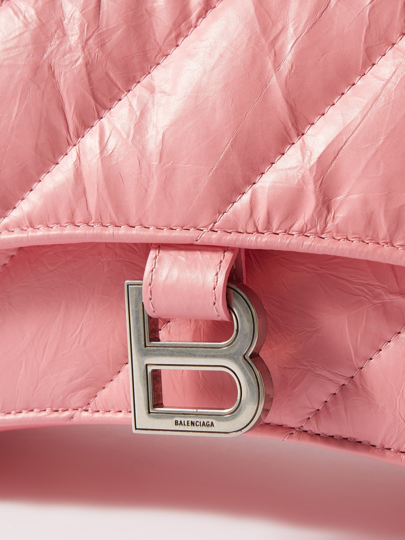 Crush Mini Quilted Leather Crossbody Bag in Pink - Balenciaga