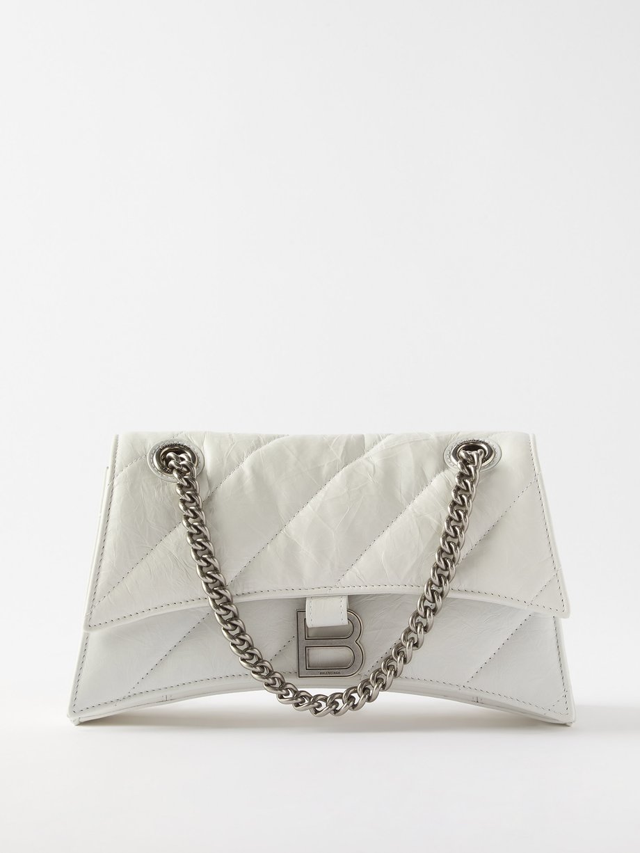 Balenciaga Crush Chain-Strap Shoulder Bag - White